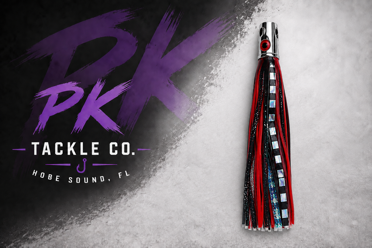 6.5 inch metal Jet head lure — Black / Red