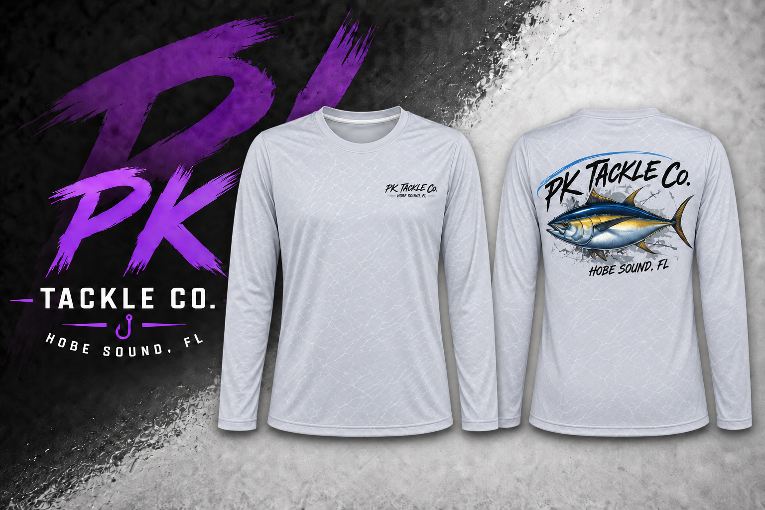 Long-Sleeve Fishing Shirt — Gray Yellowfin Tuna